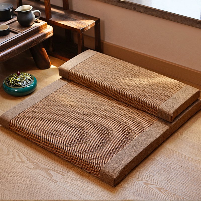 Meditation Cushion Zafu - 竹製座布団 & ザブトン瞑想クッションセット - ヨガ、禅、マインドフルネス用のココナッツ繊維コア充填 -