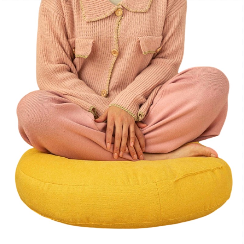 Meditation Cushion Zafu - フロアシートクッション 厚手瞑想用チェアクッション シンプルな和風布団 丸型綿麻畳バルコニークッション 方座布団