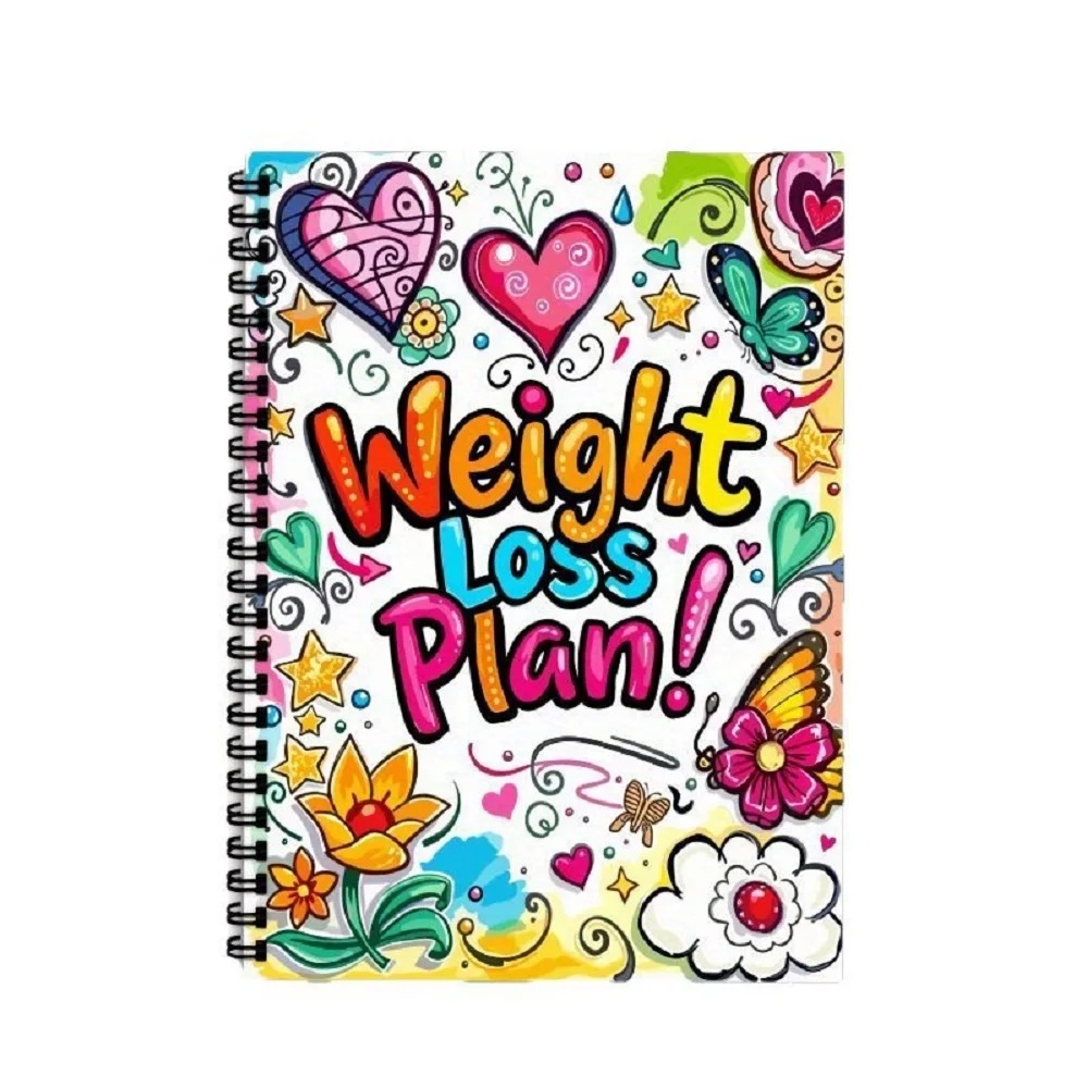 Fitness Journal Planner - 減量プランジャーナル スパイラルフィットネスダイエットトラッカーノートブック 女性用デイリーレコードプランナー