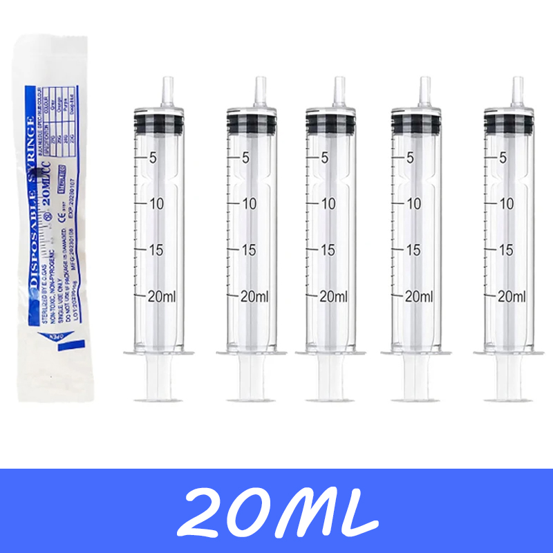 Health Wellness Products - 個別包装針なし20mlプラスチック注射器水耕栽培健康測定用滅菌済みペット給餌用5/10/20/50個入り20ML