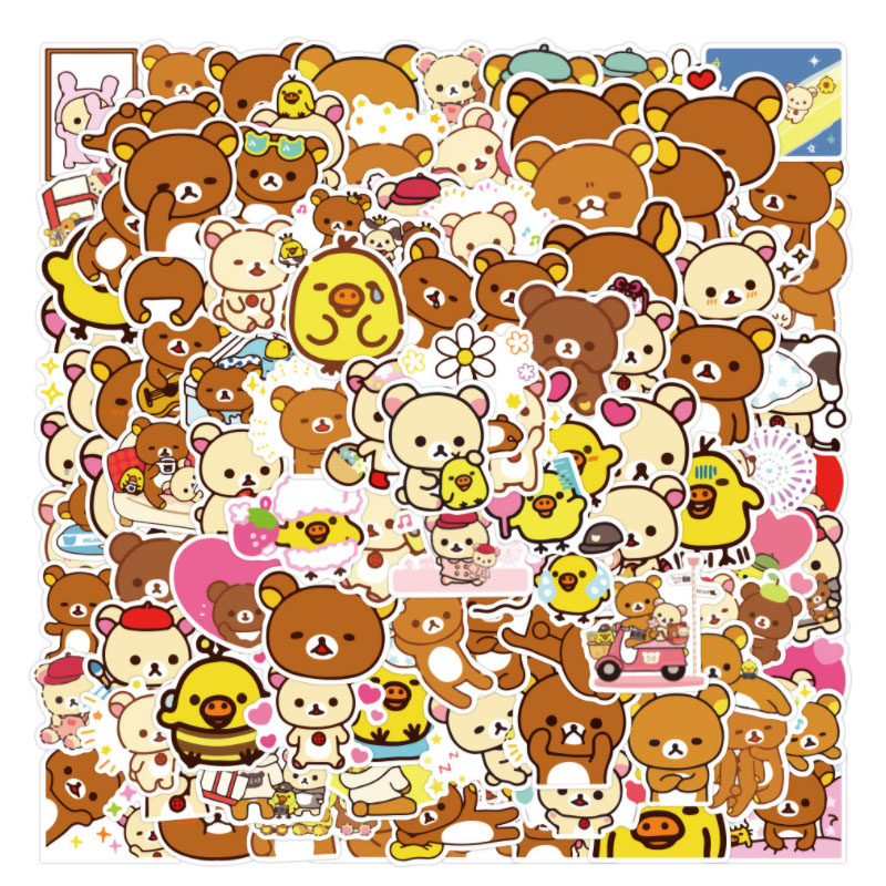 Fitness Journal Planner - 10/30/50/100個新リラックマdiy電話スノーボードラップトップ荷物誕生日パーティーギフト冷蔵庫ギター落書きクラシックステッカー