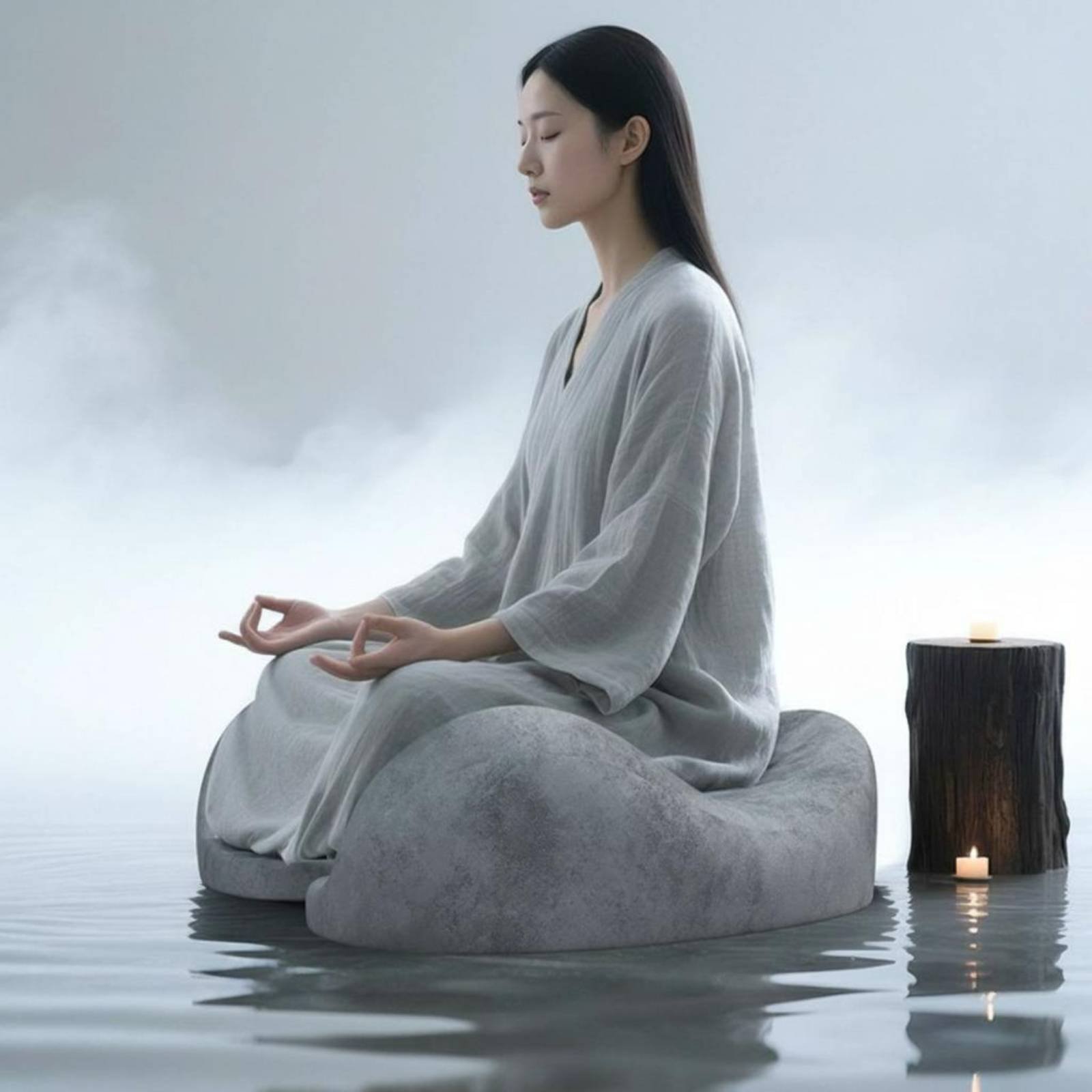 Meditation Cushion Zafu - 座布団 厚手クッション 禅座クッション 座り心地サポート 人間工学に基づいた形状 マインドフルネスギア