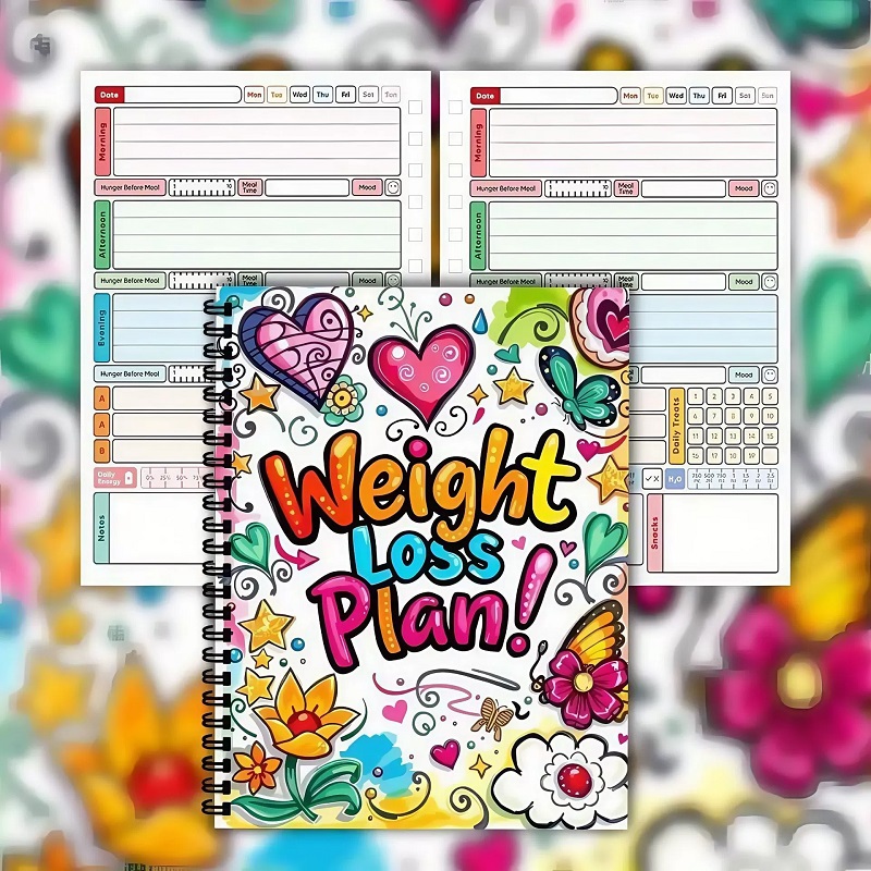 Fitness Journal Planner - 12週間の減量プランブック - 私の日記フィットネスジャーナル、段階的な目標設定付き、月間健康プランナー