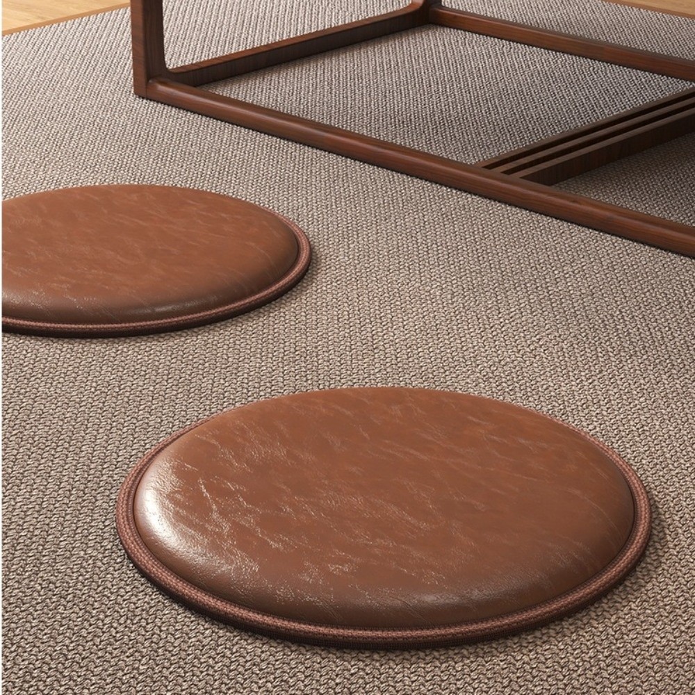 Meditation Cushion Zafu - Zafu 厚い革クッション 滑り止め 35/40cm 丸型座り座りパッド 防水