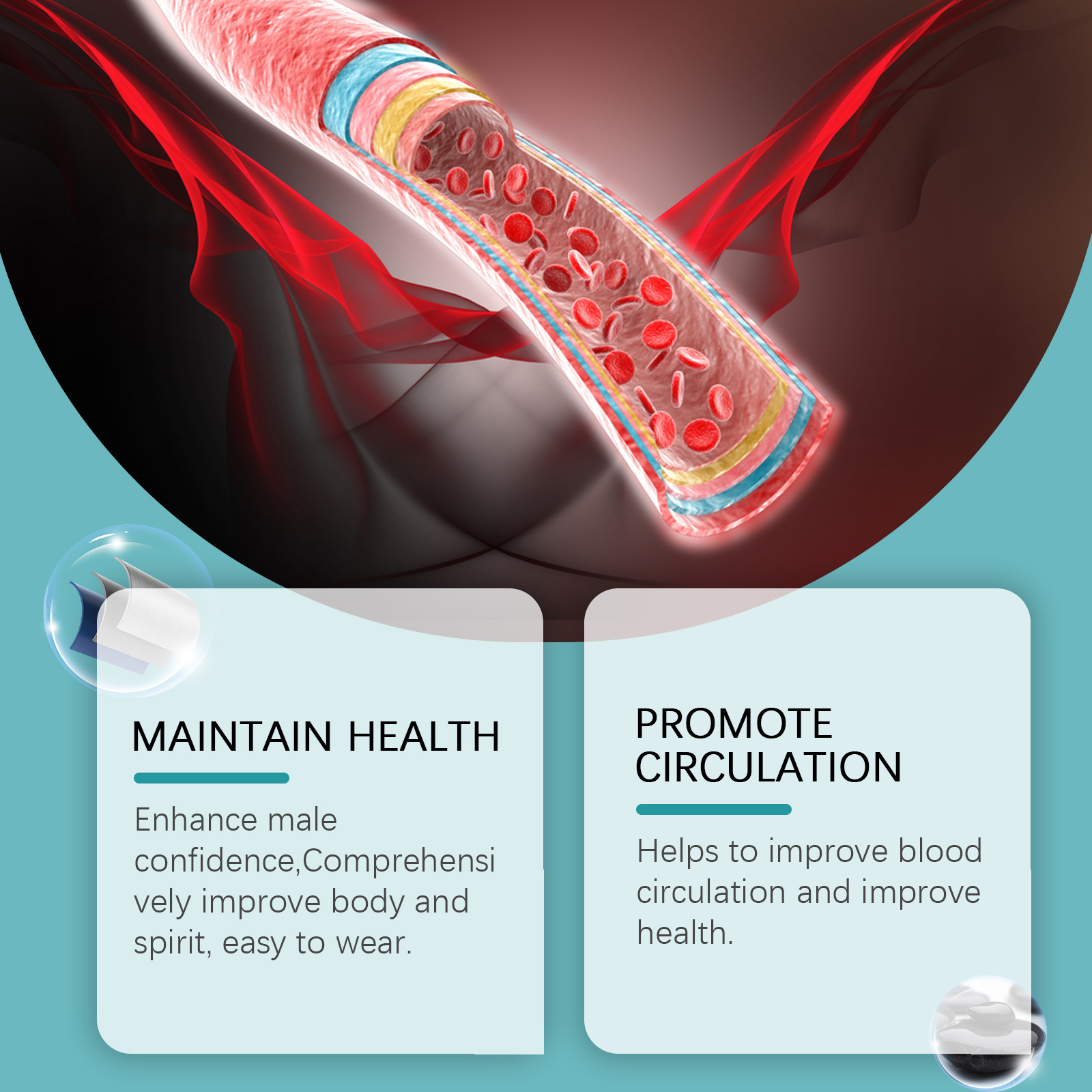 前立腺リング血液循環を改善なだめる強化機能磁気治療男性のヘル - Health Wellness Products のレビューと価格