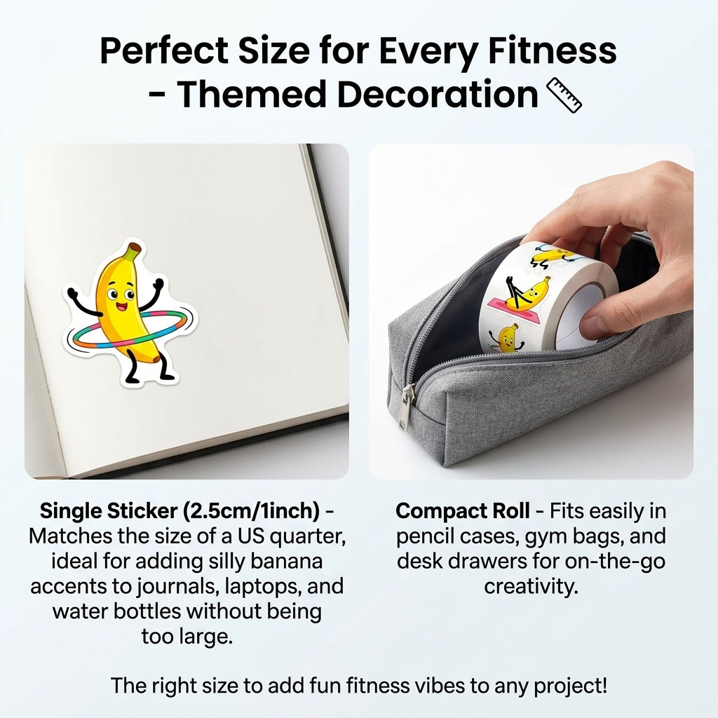 500枚入り 面白いフィットネスバナナステッカーロール 1イ - Fitness Journal Planner のレビューと価格