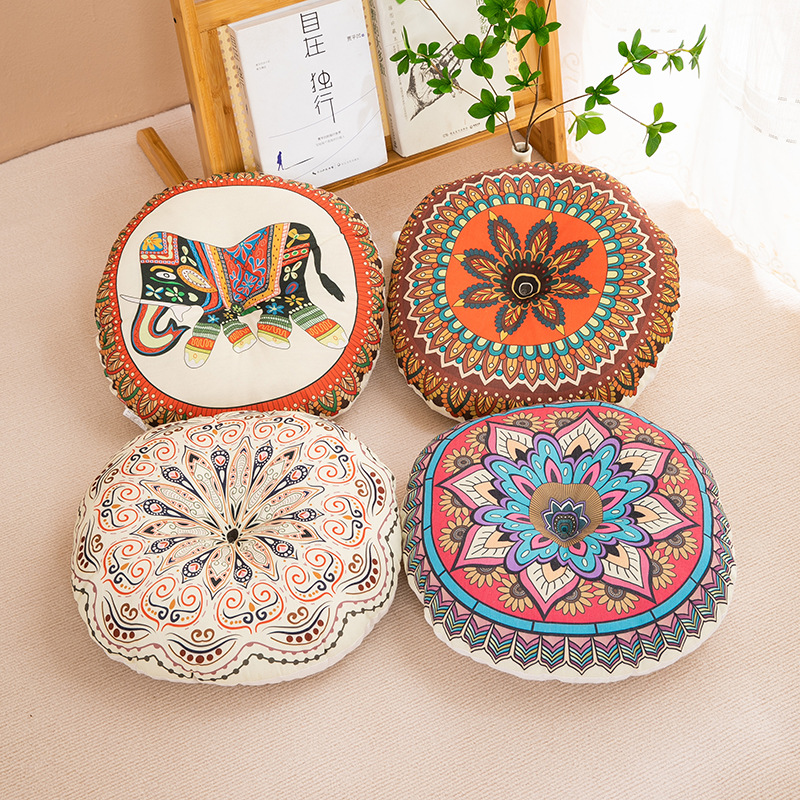 ボヘミアコットンリネンチェアクッション幾何学的な綿と麻ラウン - Meditation Cushion Zafu のレビューと価格