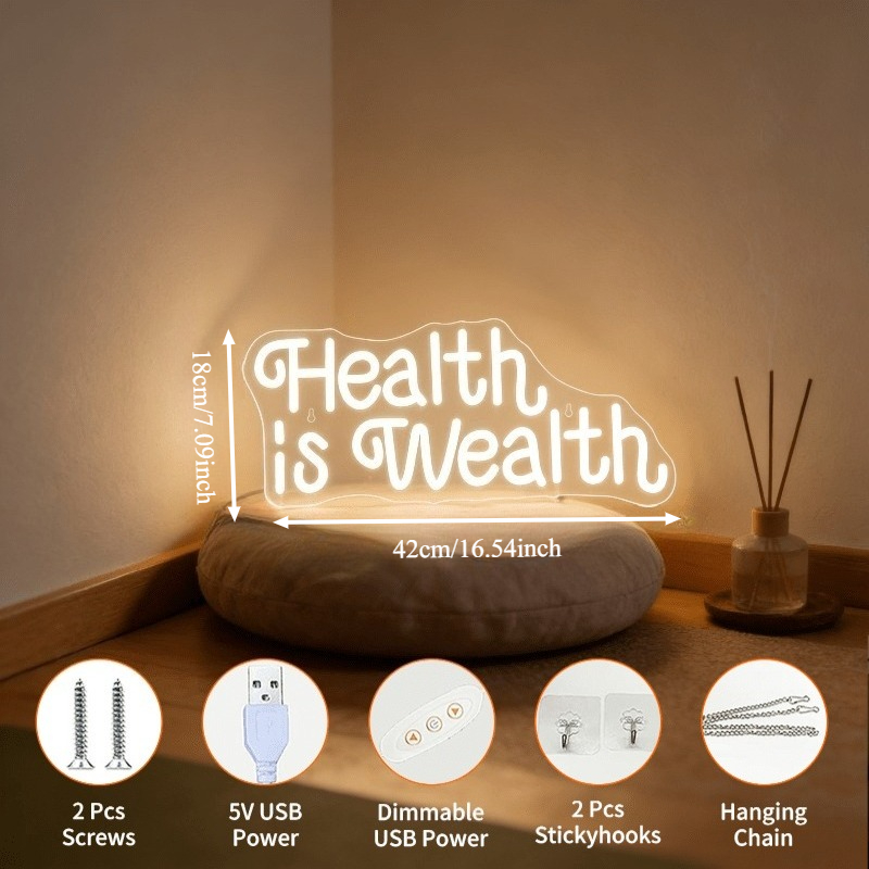 健康は富 ネオンサイン LED マーキーライト ホームジム装 - Health Wellness Lifestyle のレビューと価格